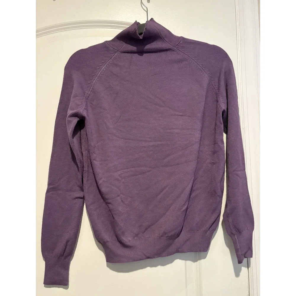 Set of 2 Long Sleeve Cashmere Sweater Shirts Size S & XS Red & Purple Unbranded